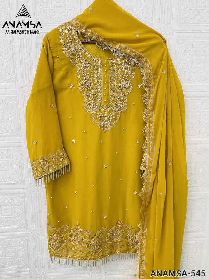 Anamsa 545 Embroidery Georgette Pakistani Suit Suppliers In India
